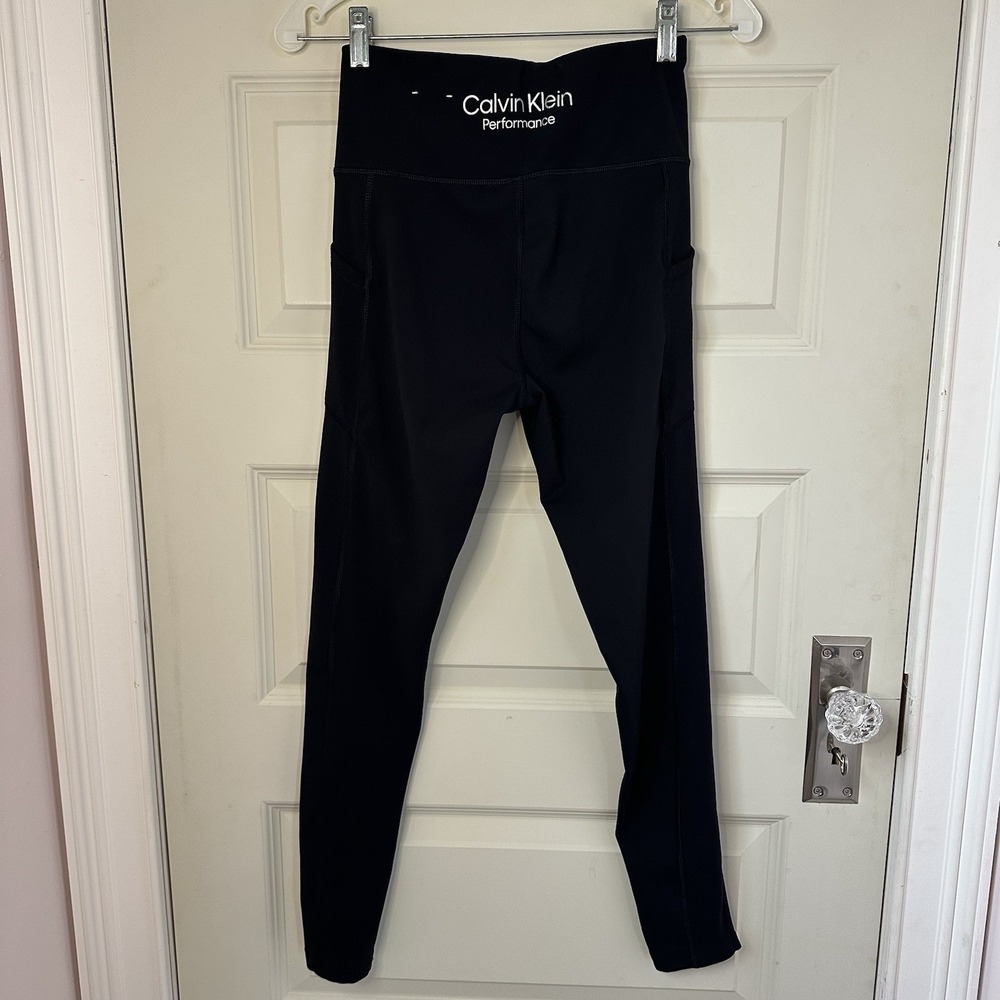 Calvin Klein Performance Women's Small Black High Rise Pocket Leggings Stretch